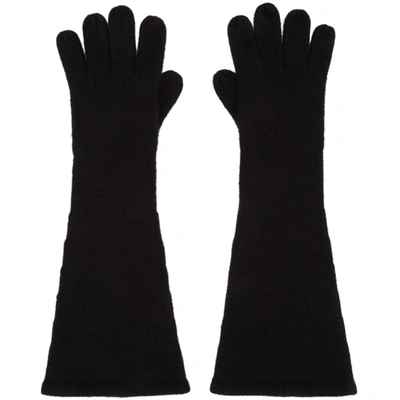 Shop Totême Black Cashmere Gloves In 200 Black