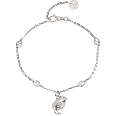 Shop Gucci Silver Chick Bracelet In 0728 Silver