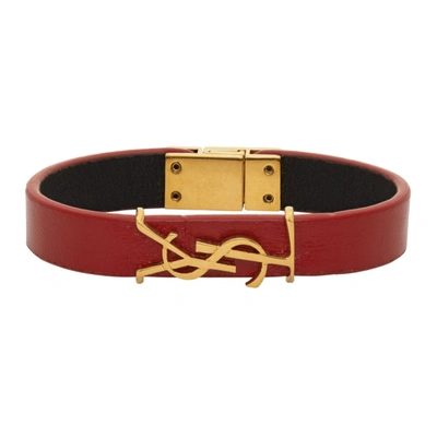 Shop Saint Laurent Red Opyum Bracelet In 6805 Red