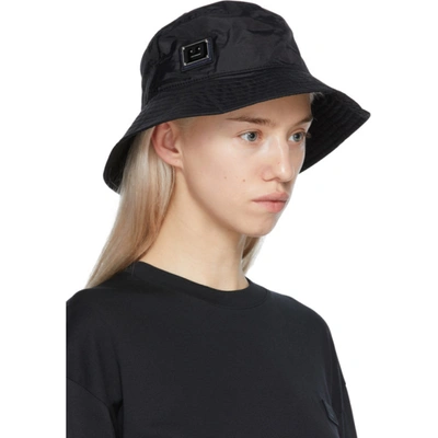 Shop Acne Studios Black Nylon Buko Bucket Hat In 900 Black