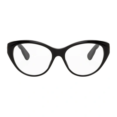 Shop Gucci Black Oval Glasses In 001 Black