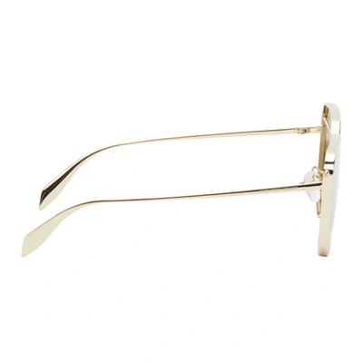 Shop Alexander Mcqueen Gold Edge Aviator Sunglasses In 001 Gold