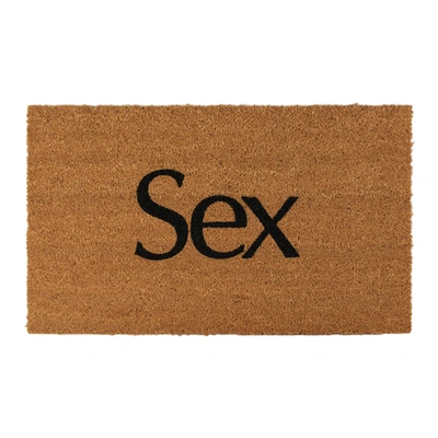 Shop More Joy Ssense Exclusive Brown 'sex' Door Mat