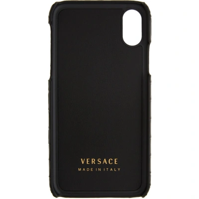 Shop Versace Black Medusa Croc Iphone X Css Case In D41oh Blkgl