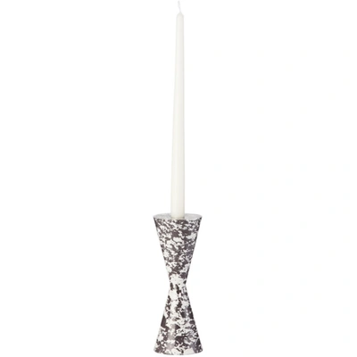 Shop Tom Dixon Black & White Swirl Cone Candle Holder