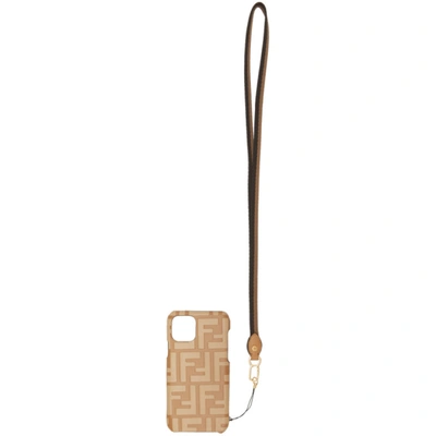 Shop Fendi Brown 'forever ' Iphone 11 Pro Phone Case In Honey