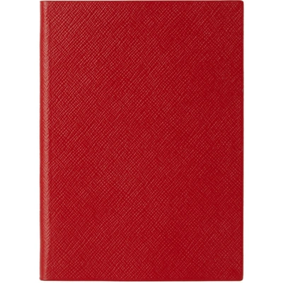 Shop Smythson Red Soho Notebook In Scarlet Red