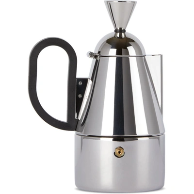 Shop Tom Dixon Silver Brew Stove Top Coffee Maker, 200 ml In Steel