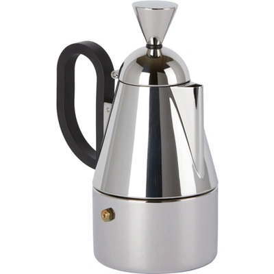 Shop Tom Dixon Silver Brew Stove Top Coffee Maker, 200 ml In Steel