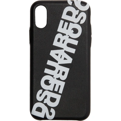 Shop Dsquared2 Black Ecopelle Iphone Xs Case In M063 Nierob