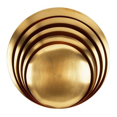 Shop Tom Dixon Gold Brass Large Form Bowl Set