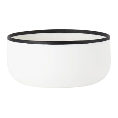 Shop Tina Frey Designs White & Black Cereal Bowl In Black Rim