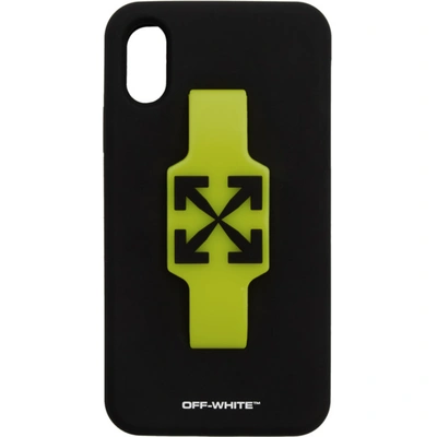 Shop Off-white Black Arrows Finger Grip Iphone Xr Case In Black/black