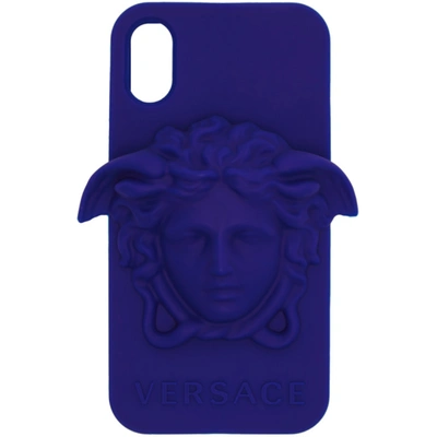 Shop Versace Blue Medusa Iphone X Case In D7p Blue