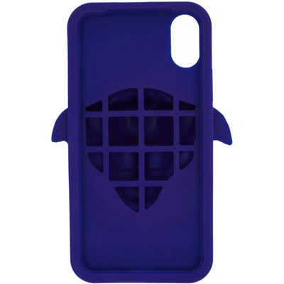 Shop Versace Blue Medusa Iphone X Case In D7p Blue