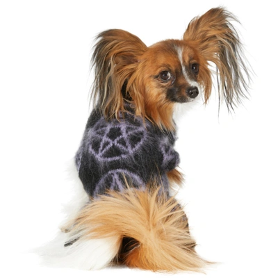 Shop Ashley Williams Black & Purple Mohair Pentagram Sweater In Black/purpl