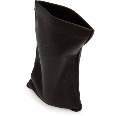 Shop Lemaire Brown Neck Pouch In 481 Midnigh