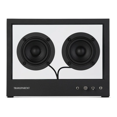 Transparent Black Small Glass Speaker In Black