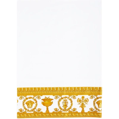 Shop Versace White & Gold 'i Heart Baroque' Linen Set, Queen In Z7010 White