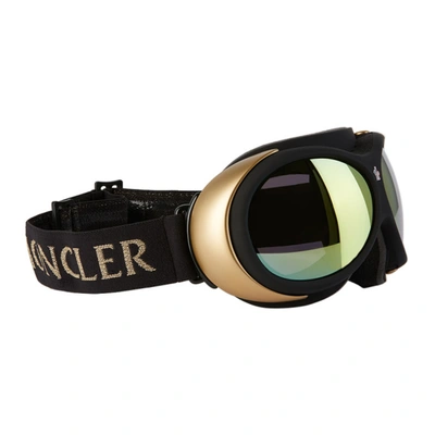Shop Moncler Black & Gold Mirror Ski Goggles In Black/gold