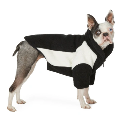 Shop We11 Done Ssense Exclusive Reversible Black & Off-white Oversized Fleece Dog Jacket In Black/white