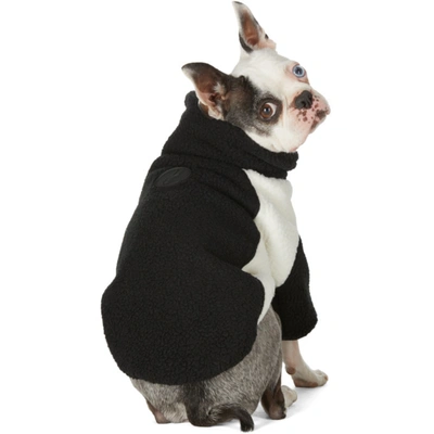 Shop We11 Done Ssense Exclusive Reversible Black & Off-white Oversized Fleece Dog Jacket In Black/white