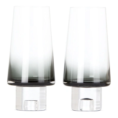 Shop Tom Dixon Black Tank High Ball Glass Set In Clear Grad