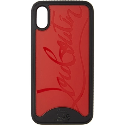 Shop Christian Louboutin Black & Red Loubiphone Sneakers Iphone X/xs Case In Cm4h Blkred