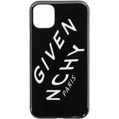 Shop Givenchy Black Refracted Logo Iphone 11 Case In 004-black/w