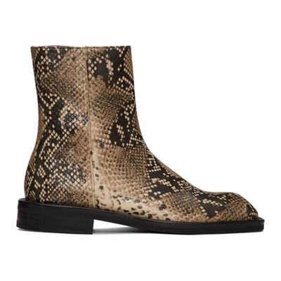 Shop Andersson Bell Tan & Black Python Chelsea Boots