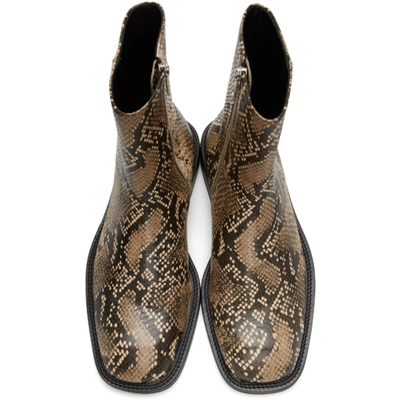 Shop Andersson Bell Tan & Black Python Chelsea Boots