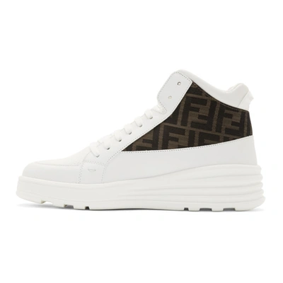 Shop Fendi White 'forever ' Hybrid High-top Sneakers In F150f - Whi