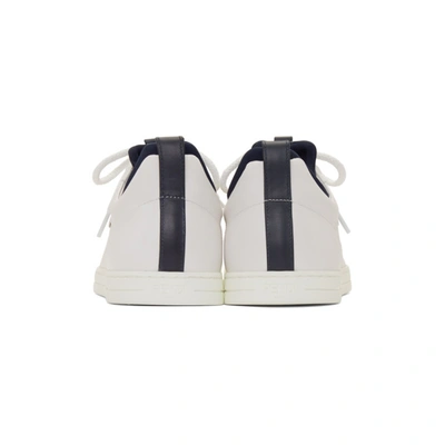 Shop Fendi White & Navy Bag Bugs Sneakers In F1orn Whtbl