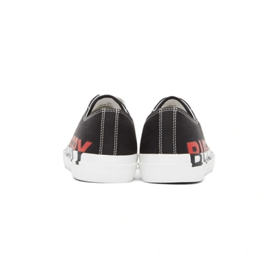 Shop Burberry Black & Red Larkhall M Logo Sneakers