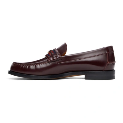 Shop Gucci Burgundy Interlocking G Loafers In 6061 Ruby B