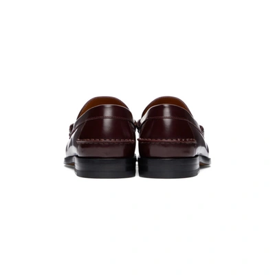 Shop Gucci Burgundy Interlocking G Loafers In 6061 Ruby B