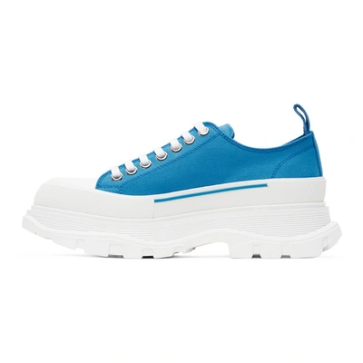 Shop Alexander Mcqueen Ssense Exclusive Blue Canvas Tread Slick Sneakers In 4392 Blue