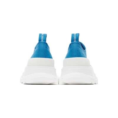 Shop Alexander Mcqueen Ssense Exclusive Blue Canvas Tread Slick Sneakers In 4392 Blue