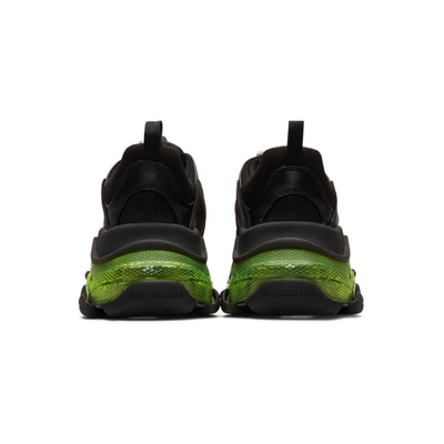 Shop Balenciaga Black Triple S Clear Sole Sneakers In 1047blkylw