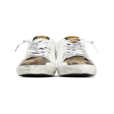 Shop Golden Goose White & Camo Superstar Sneakers In 80321 White