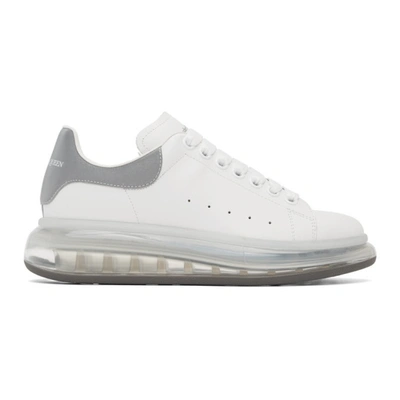 Shop Alexander Mcqueen White & Silver Clear Sole Oversized Sneakers In 9058 Wtslvt