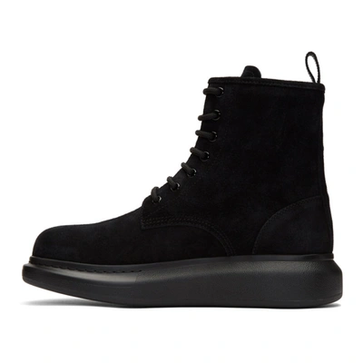Shop Alexander Mcqueen Black Suede Lace-up Boots In 1000 Black