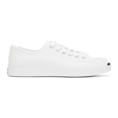 Shop Converse White Jack Purcell First In Class Ox Sneakers In Wht/wht/blk