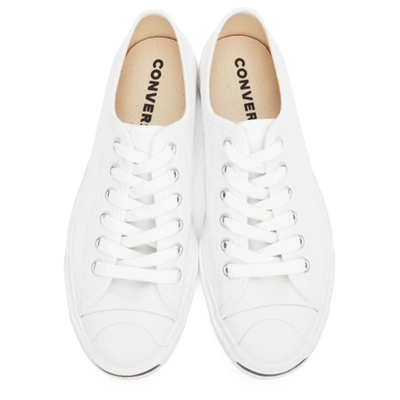 Shop Converse White Jack Purcell First In Class Ox Sneakers In Wht/wht/blk