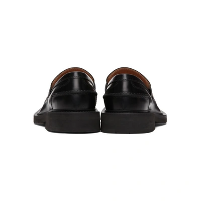 Shop Bottega Veneta Black Rubber Sole Loafers In 1000 Black