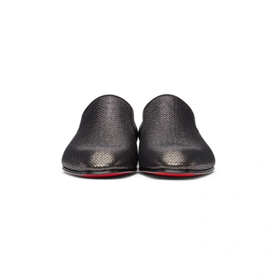 Shop Christian Louboutin Black Metallic Dandelion Loafers In Bk01 Black