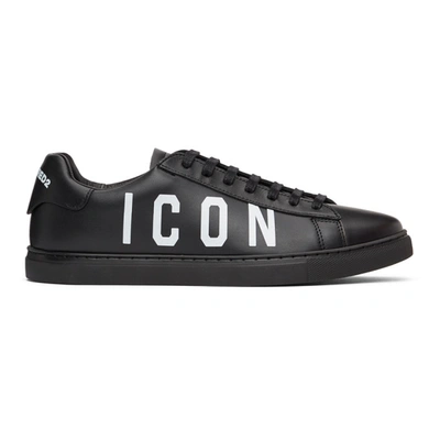 Shop Dsquared2 Black & White 'icon' New Tennis Sneakers In M276 Black+white