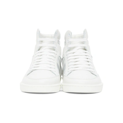 Shop Saint Laurent White & Silver Court Classic Sl/10h Sneakers In 9043 Whtarg