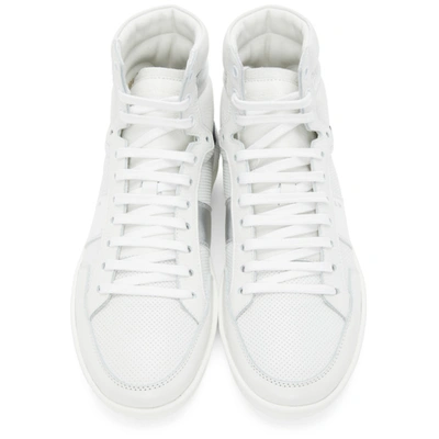 Shop Saint Laurent White & Silver Court Classic Sl/10h Sneakers In 9043 Whtarg