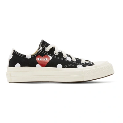 Comme Des Garçons Play Black Converse Edition Polka Dot Heart Chuck 70 Low Sneakers In Black